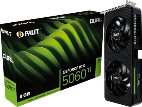 Видеокарта Palit PCI-E 5.0 RTX5060Ti DUAL NVIDIA GeForce RTX 5060TI 8Gb 128bit GDDR7 2407/28000 HDMIx1 DPx3 HDCP Ret фото 4