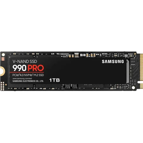 Твердотельные накопители/ Samsung SSD 990 PRO, 1000GB, M.2(22x80mm), NVMe 2.0, PCIe 4.0 x4, V-NAND TLC, R/W 7450/6900MB/s, IOPs 1 200 000/1 550 000, DRAM buffer 1024MB, TBW 600, DWPD 0.33 (12 мес.) фото 1