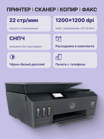 Струйное МФУ/ HP Smart Tank 615 фото 3
