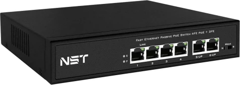 Passive PoE коммутатор Fast Ethernet/ Passive PoE коммутатор Fast Ethernet на 6 портов. Порты: 4 х FE (10/100 Base-T, 52V 4,5(+) 7,8(–)) совместимы с PoE (IEEE 802.3af/at), 2 x FE (10/100 Base-T) Uplink. Совместим со стандартами PoE IEEE 802.3af/at. Мощно фото 2