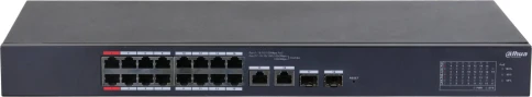 Коммутатор Dahua DH-CS4218-16ET-135 (L2) 16x100Мбит/с 2xКомбо(1000BASE-T/SFP) 16PoE 135W управляемый фото 2