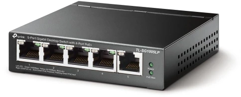 Коммутатор/ 5-port Gigabit unmanaged switch with 4 PoE + ports, metal case, desktop installation, PoE budget-40W фото 2
