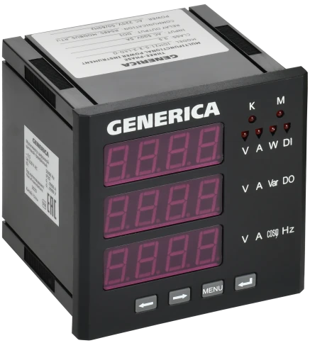 Мультиметр цифр. щит. 3-ф. DO RS-485 96х96 LED GENERICA фото 1
