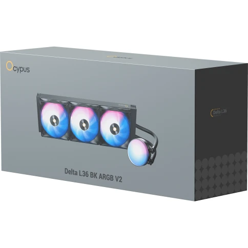 Система жидкостного охлаждения/ Water Cooling System Ocypus Delta L36 BK ARGB V2 (300W, 360mm, Black, ARGB, Fans: 3x120mm, 73CFM, 2000RPM/ Pump height 60mm, 27dBA, 2650RPM, Rad thickness 27mm/ S: 1851, 1700, 1200, 115X, AM5, AM4) фото 8