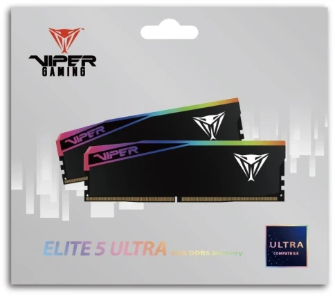 Оперативная память DDR5 2x32GB 6000MHz Patriot VEUR564G6028K Viper Elite 5 Ultra RGB RTL Gaming PC5-48000 CL28 DIMM 288-pin 1.4В kit single rank с радиатором Ret фото 8