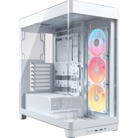 Корпус без блока питания/ Case Corsair Frame 4500X LX-R RGB iCUE LINK, Midi-Tower, TG, 3x120mm ARGB reverse fans, 2xUSB-A 3.2, 1xUSB 3.2 Type-C, E-ATX, ATX, mATX, mITX White фото 1