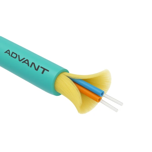 Волоконно-оптический кабель ADVANT ADVOM3-FO02-UV-LA, тип волокна MM 50/125 (OM3), количество волокон: 2, среда использования: Внутренняя/Внешняя, внешняя оболочка: LSZH, цвет: Бирюзовый. Внешний диаметр: 4,2 фото 1