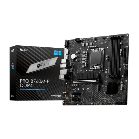 Материнская плата/ MB MSI INTEL B760 s1700, 4xDDR4(128GB), D-SUB/HDMI 1.4/DP, 1xPCIe 4.0x16, 2xPCIe 4.0, 1xLAN, 4xSATA 6Gb/s, 2xM.2, 1xUSB-C, 1xUSB 3.2, 4xUSB 2.0, 2xPS/2, mATX фото 1
