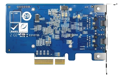 Сетевая карта/ QNAP QXG-10G2T-X710 LAN Expansion Card, PCIe Gen3 x4, Two 10GbE (10G / 5G / 2.5G / 1G / 100M)) Ports with SR-IOV and iSCSI, Block-based, Supports Multiple Virtual Disk Modes фото 3