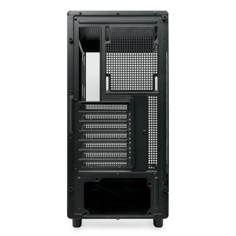 Корпус без блока питания/ Case HSPD F510, Panoramic Mid Tower, Black, TG, 0.5 SPCC, no fans ATX, mATX, mITX 180/280/160mm 1x2.5", 1x3.5", 7xPCI 1xUSB-A 3.0, 1xUSB-A 1.0 356x218x467mm фото 3