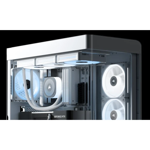 Корпус без блока питания/ Case Corsair Frame 4500X LX-R RGB iCUE LINK, Midi-Tower, TG, 3x120mm ARGB reverse fans, 2xUSB-A 3.2, 1xUSB 3.2 Type-C, E-ATX, ATX, mATX, mITX White фото 3