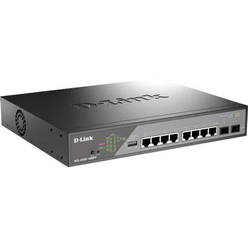 Сетевой коммутатор/ Smart L2 Surveillance Switch 8х1000Base-T PoE 802.3bt 90W, 2x1000Base-X SFP, PoE Budget 242W, Long-range PoE up to 250m фото 2