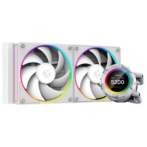 Вентилятор ID-Cooling SL240 WHITE  /LCD SCREEN /300W /all Intel /all AMD фото 1