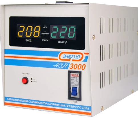 Стабилизатор  АСН- 3000  ЭНЕРГИЯ с цифр. дисплеем/ Stabilizer ASN-3000 ENERGY with numbers. display фото 3