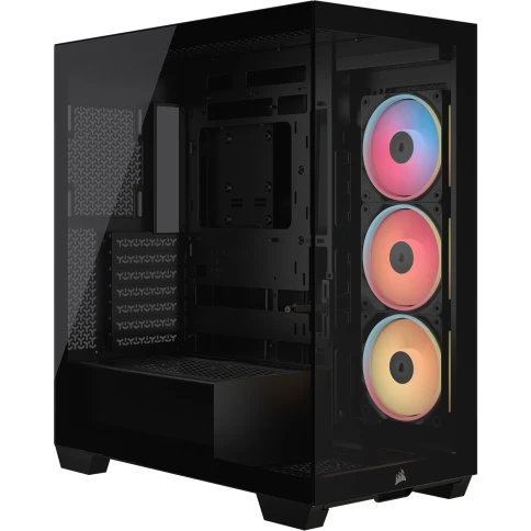 Корпус без блока питания/ Case Corsair 3500X LX-R RGB iCUE LINK, Midi-Tower, TG, 3x120mm ARGB, 2xUSB-A 3.2, 1xUSB 3.2 Type-C, E-ATX, ATX, mATX, mITX Black фото 1