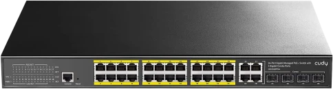 Коммутатор/ 24-Port Layer 2 Managed Gigabit PoE+ Switch with 4 Gigabit Combo Ports, 400W фото 1