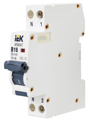 ARMAT АВДТ B06S 1P+NP B16 30мА тип A (18мм) IEK фото 4