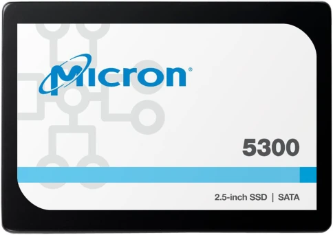 Твердотельный накопитель/ Micron SSD 5300 MAX, 960GB, 2.5" 7mm, SATA3, 3D TLC, R/W 540/520MB/s, IOPs 95 000/75 000, TBW 8760, DWPD 5 (12 мес.) фото 1