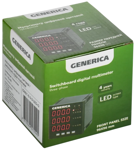 Мультиметр цифр. щит. 3-ф. DO RS-485 96х96 LED GENERICA фото 2