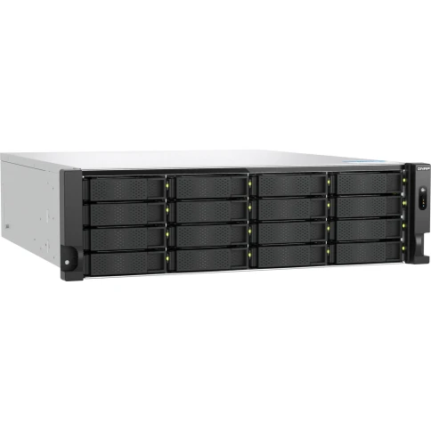 Сетевое хранилище без дисков/ ENTERPRISE QNAP TS-h1677AXU-RP-R7-32G QuTS hero NAS RAID, 16x3.5 "/ 2.5" bays, 2 x M.2 2280 PCIe Gen 5 x2 slots, 2x2.5GbE RJ-45 ports, 2 10 GbE 10GBASE-T, 3U Rackmount, 2 power supplies. 8-core/16-thread AMD Ryzen 7 фото 2