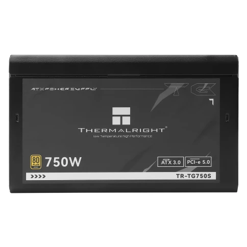 Блок питания ПК/ Power Supply Thermalright, 750W 80+ Gold (ATX, 3.0, PCIe 5.0, Non-modular, 1x24(20+4)pin, 1xCPU 8(4+4)pin, 2xPCIe*2 8(6+2)pin, 5xSATA3, 1x12+4pin (12VHPWR PCIe 5.0 12+4pin 600mm), 3xMOLEX4pin, Active, 120x120mm, 150x140x86mm, APFC, black) фото 4