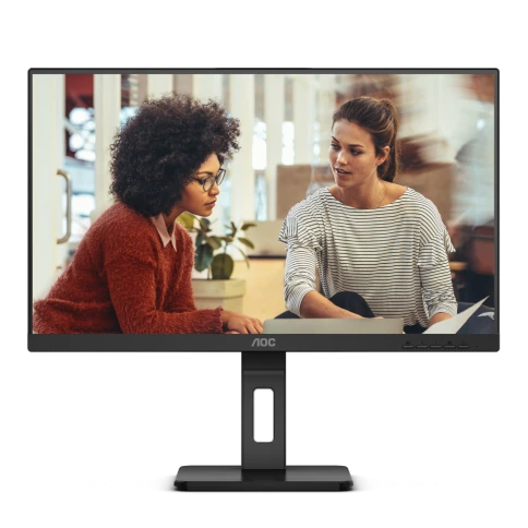 AOC 24E3QAF 23.8'', 1920x1080, IPS, 75hz, 20M:1, 300cd, 4ms, VGA, HDMI 1.4, DP 1.2, Speakers, H. adj 150mm, pivot, VESA, 3Y, Black фото 1