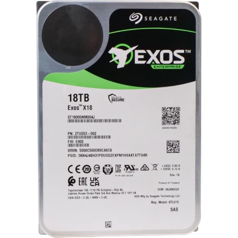 Жесткий диск/ HDD Seagate SAS 18Tb Exos X18 12Gb/s 7200 256Mb LOGO LENOVO (clean pulled) 1 year warranty (replacement MG09SCA18TE, WUH721818AL5204) фото 1