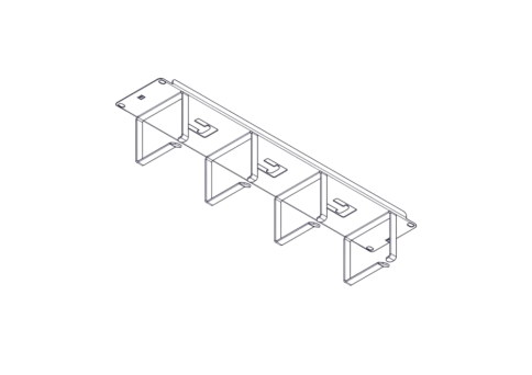 Horizontal Cable Organizer Uniprom Series, 2U, Steel Rings фото 1