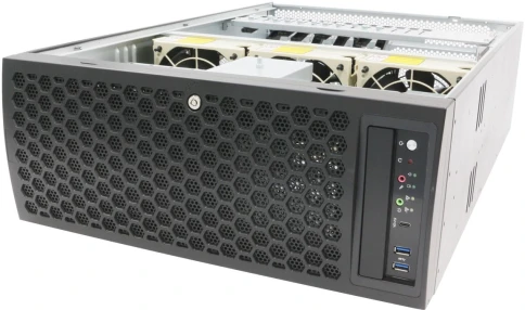 Серверный корпус/ Server case FL-T4UHS835E, 4U/Tower, max MB dimensions 15.2"x13.2", 8x2,5"/3,5 hotswap HDD bays, support 1xSlimODD (optional), SATA/SAS/NVME Tri-mode Backplane, 3x12038 int. fan, 2x8038 rear fan,11xFH PCIe expansion slots, фото 4