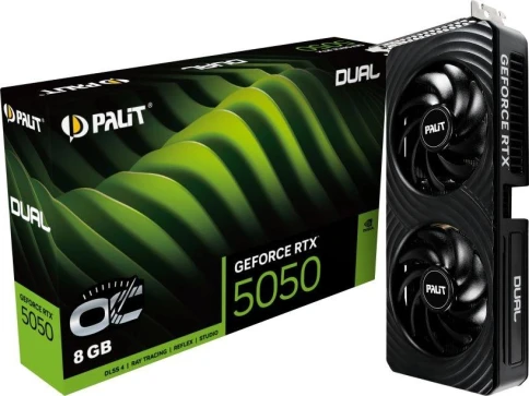 Видеокарта Palit PCI-E 5.0 PA-RTX5050 DUAL OC NVIDIA GeForce RTX 5050 8Gb 128bit GDDR6 2317/20000 HDMIx1 DPx3 HDCP Ret фото 7