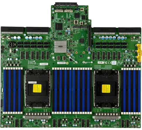 Серверная платформа/ Supermicro GPU SuperServer SYS-521GE-TNRT (X13DEG-OA, CSE-528GTS-R5K40P) 5U, 2x LGA-4677, Intel® C741, 32x DDR5 5600MTs ECC RDIMM, 8x 2.5" HS SATA, 8x 2.5" HS NVMe, 2x M.2 NVMe, 13x PCIe 5.0 x16 FHFL slots, 2x RJ45 10GbE wit фото 6