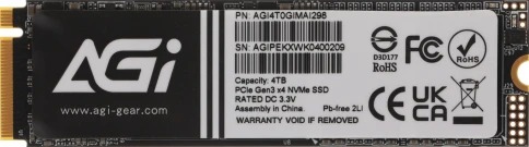 Твердотельный накопитель AGi PCIe 3.0 x4 4TB AGI4T0GIMAI298 AI298 M.2 2280 [AGI4T0GIMAI298] фото 1