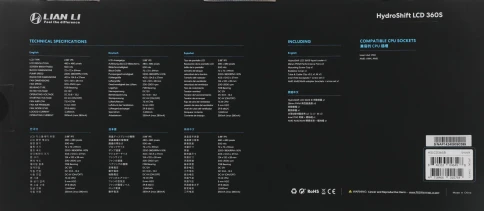 Система водяного охлаждения Lian-Li HydroShift LCD 360S Soc-AM5/AM4/1700/1851 черный 4-pin 29.8dB Al+Cu LCD 330W Ret (G89.GHSLCD36SB.R0) [G89.GHSLCD36SB.R0] фото 9