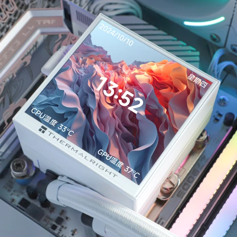 Водяное охлаждение для процессора/ Water Cooling System Thermalright Hyper Vision 360 (360mm, LED, White, ARGB/ Fans: 3x120mm, 69CFM, 27dBA, 2150RPM/ Pump height 68mm, 6400RPM, Rad thickness 27mm/ S: 1700, 1200, 1851, 115X, 2011, 2066, AM5, AM4) фото 7