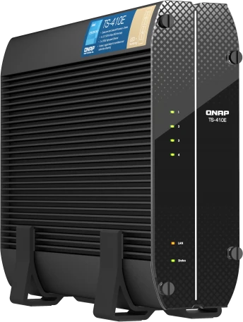 Сетевое хранилище без дисков/ SMB QNAP TS-410E-8G NAS fanless 4 2.5 SSD trays. Intel Celeron J6412 4-core 2.0-2.6 GHz, 8 GB RAM (max), 2x2.5 GbE, 4xUSB 3.2 Gen 2 (10Gbps),1xHDMI фото 3