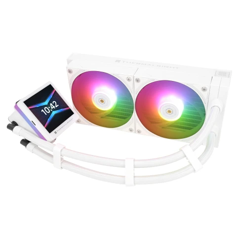 Водяное охлаждение для процессора/ Water Cooling System Thermalright Grand Vision 240 (240mm, LED, White, ARGB/ Fans: 2x120mm, 80.45CFM, 29.4dBA, 2150RPM/ Pump height 72.5mm, 6400RPM, Rad thickness 27mm/ S: 1700, 1200, 1851, 115X, 2011, 2066, AM5, AM4) фото 3