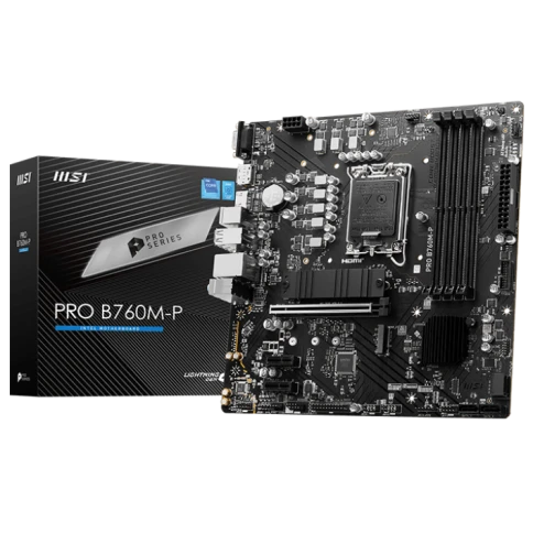 Материнская плата/ MB MSI INTEL B760 s1700, 4xDDR5(256GB), D-SUB/HDMI 2.1/DP, 1xPCIe 4.0x16, 2xPCIe 4.0, 1xLAN, 4xSATA 6Gb/s, 2xM.2, 1xUSB-C, 1xUSB 3.2, 4xUSB 2.0, 2xPS/2, mATX фото 1