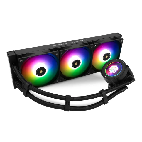 Система жидкостного охлаждения/ Water Cooling System Thermalright Core Vision 360 (360mm, LED, Black, ARGB/ Fans: 3x120mm, 72.37CFM, 27.7dBA, 2000RPM/ Pump height 66mm, Rad thickness 27mm/ S: 1700, 1200, 1851, 115X, 2011, 2066, AM5, AM4) фото 2
