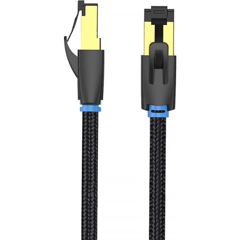 Патч-корд Vention прямой SFTP cat.8 RJ45 - 2м. Черный Тканевая оплетка фото 2