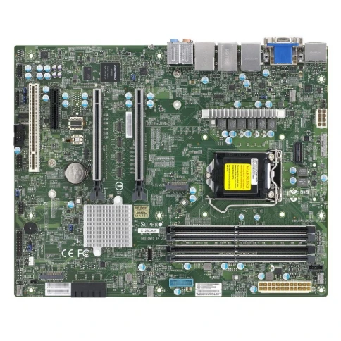 Материнская плата SuperMicro  MBD-X12SCA-F-B W-1200 CPU, 4 DIMM slots, Intel W480 controller for 4 SATA3 (6 Gbps) ports, RAID 0,1,5,10, 1 PCI-E 3.0 x4, 2 PCI-E 3.0 x16 slots, bulk (414437) фото 1