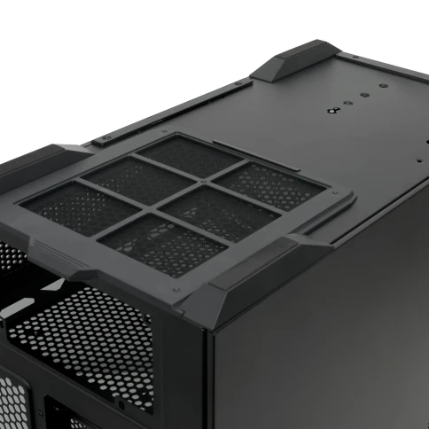 Корпус без блока питания/ Case HSPD F711, Panoramic Full Tower, Black, TG, 0.7 SPCC, 4x120mm ARGB (FN027) ATX, mATX, mITX 190/420/280mm 2x2.5", 2x3.5", 7xPCI 1xUSB-A 3.0, 1xUSB-C 445x235x475mm фото 9