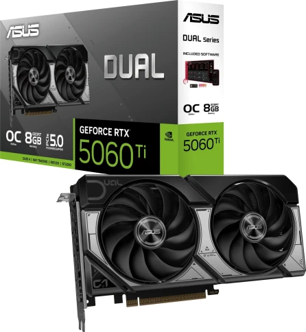 Видеокарта Asus PCI-E 4.0 DUAL-RTX5060TI-O8G NVIDIA GeForce RTX 5060TI 8Gb 128bit GDDR6 2602/28000 HDMIx1 DPx3 HDCP Ret фото 7