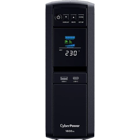 Источник бесперебойного питания/ UPS Line-Interactive CyberPower CP1600EPFCLCD 1600VA/1000W USB/RS-232/RJ11/45/USB/SNMPslot  charger A/С (6 EURO), с чистым синусом при работе от АКБ фото 2