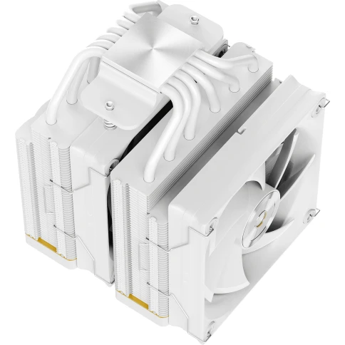 Кулер для процессора/ CPU Cooler Ocypus Iota A62 WH (260W, 4-pin PWM, LED temp., 158mm, Al/Cu, 6x6mm, 2x120mm, 77CFM, 29dBA, 2000RPM, S: 1851/1700/1200/115X, AM5/AM4, white) фото 5