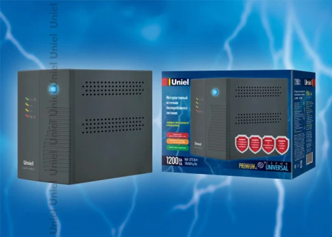 Интерактивный источник бесперебойного питания U-IUPS-1200UC Uniel, номинальная мощность 1200 ВА «Universal» фото 1