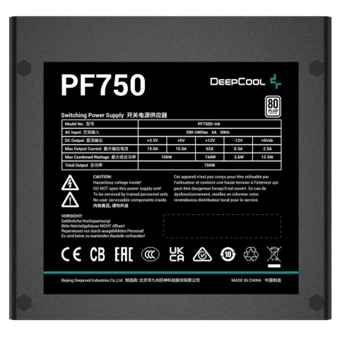 Блок питания Deepcool ATX 750W PF750 80+ white (20+4pin) APFC 120mm fan 6xSATA RTL фото 11