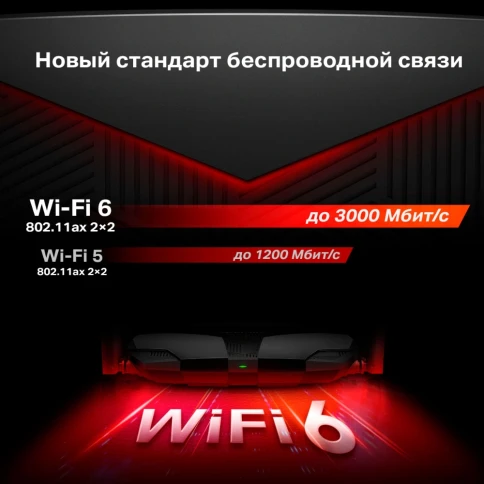 Маршрутизатор/ AX3000 Dual-Band Wi-Fi 6 Router, 574 Mbps at 2.4 GHz + 2402 Mbps at 5 GHz, 4x Fixed External Antennas, 3x Gigabit LAN Ports, 1x Gigabit WAN Port фото 6