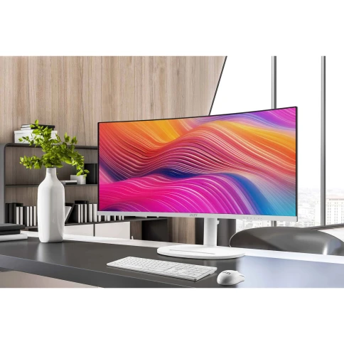 Монитор/ MSI Modern MD342CQPW  34" 3440x1440, VA, Curved, 120Hz, 4ms, 100M:1, 300cd, VGA, HDMI, DP, 3xUSB, Speaker, H. adj, VESA, 1y, White фото 10