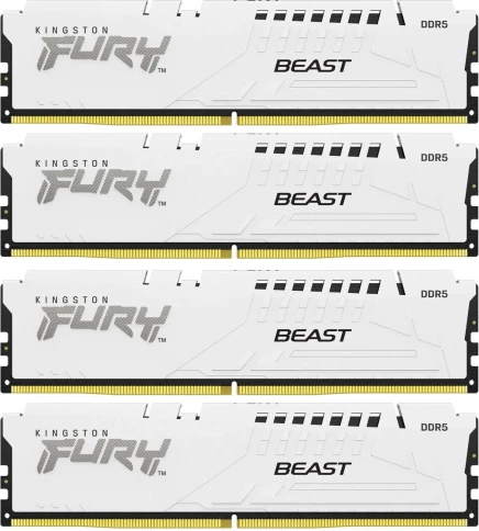 Память оперативная/ Kingston 64GB 6000MT/s DDR5 CL40 DIMM (Kit of 4) FURY Beast White XMP фото 2