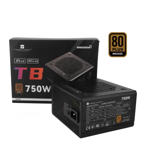 Блок питания 750W/ Power Supply Thermalright, 750W 80+ Bronze (ATX, 3.0, PCIe 5.0, Non-modular, 1x24(20+4)pin 550mm, 1xCPU*2 8(4+4)pin 600+150mm, 1xPCIe*2 8(6+2)pin 500+150mm, 1x12VHPWR PCIe 5.0 12+4pin 600mm, 1xSATA*3+MOLEX4pin*1 400+150+150+150mm, 1xSAT фото 5